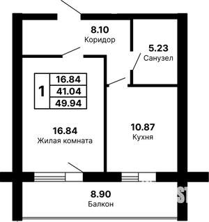1-к квартира, вторичка, 50м2, 3/5 этаж