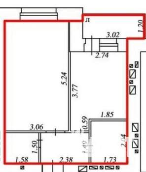 1-к квартира, вторичка, 38м2, 3/16 этаж