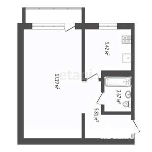 1-к квартира, вторичка, 29м2, 2/5 этаж