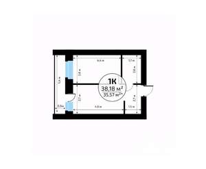 1-к квартира, вторичка, 38м2, 16/18 этаж