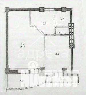 1-к квартира, вторичка, 48м2, 10/17 этаж
