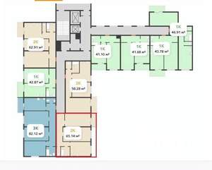 2-к квартира, строящийся дом, 65м2, 15/17 этаж
