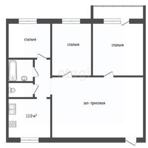 3-к квартира, вторичка, 98м2, 3/4 этаж