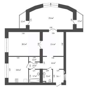 2-к квартира, вторичка, 92м2, 3/10 этаж