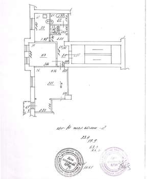 2-к квартира, вторичка, 54м2, 4/4 этаж