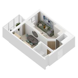 1-к квартира, строящийся дом, 45м2, 16/27 этаж