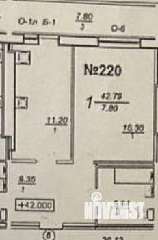1-к квартира, вторичка, 45м2, 16/16 этаж