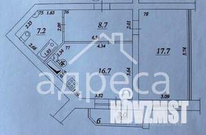 1-к квартира, вторичка, 53м2, 3/10 этаж
