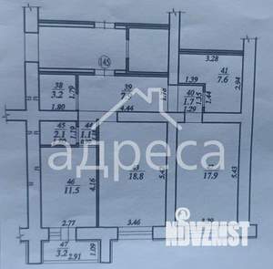 2-к квартира, вторичка, 72м2, 1/18 этаж