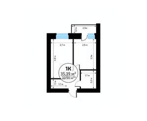 1-к квартира, вторичка, 35м2, 16/18 этаж