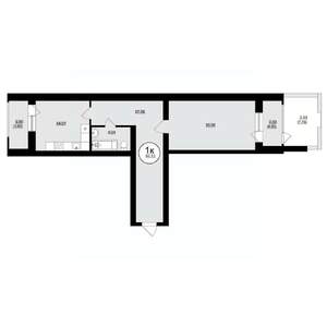 1-к квартира, вторичка, 62м2, 1/8 этаж