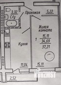 1-к квартира, вторичка, 38м2, 2/4 этаж
