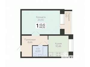 1-к квартира, вторичка, 45м2, 6/12 этаж