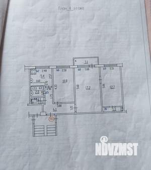 3-к квартира, вторичка, 58м2, 4/5 этаж