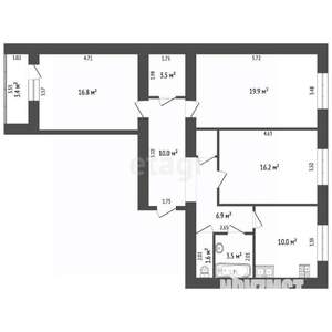 3-к квартира, вторичка, 90м2, 2/10 этаж