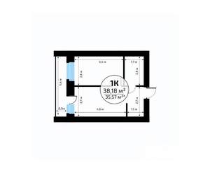 1-к квартира, вторичка, 38м2, 11/18 этаж