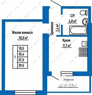 1-к квартира, строящийся дом, 38м2, 16/16 этаж