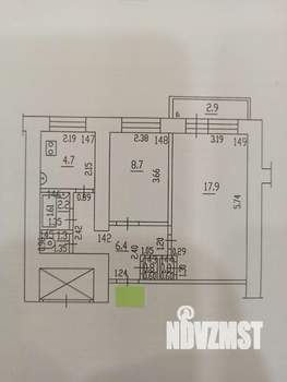 2-к квартира, вторичка, 43м2, 8/9 этаж