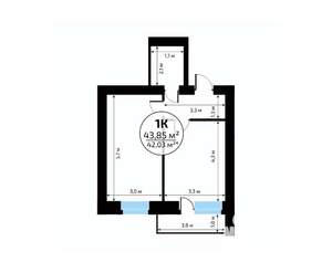 1-к квартира, вторичка, 44м2, 11/18 этаж