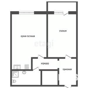 1-к квартира, вторичка, 51м2, 17/22 этаж