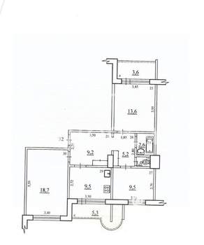 3-к квартира, вторичка, 74м2, 8/15 этаж
