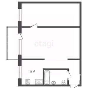 2-к квартира, вторичка, 45м2, 2/5 этаж