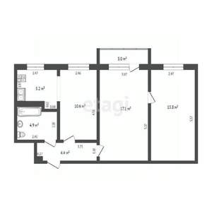 3-к квартира, вторичка, 63м2, 5/5 этаж
