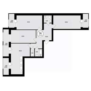 3-к квартира, вторичка, 122м2, 8/8 этаж