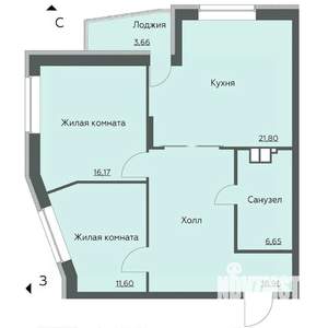 2-к квартира, вторичка, 79м2, 20/22 этаж