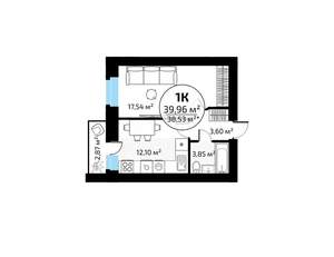 1-к квартира, вторичка, 40м2, 9/18 этаж