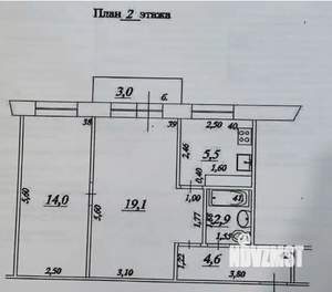 2-к квартира, вторичка, 46м2, 2/5 этаж