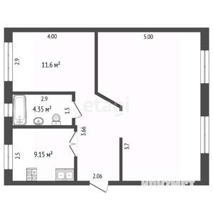 3-к квартира, вторичка, 65м2, 1/4 этаж