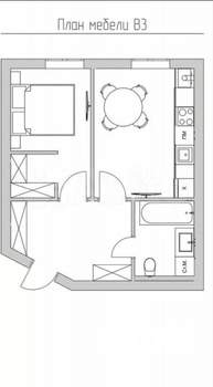 1-к квартира, вторичка, 37м2, 2/3 этаж
