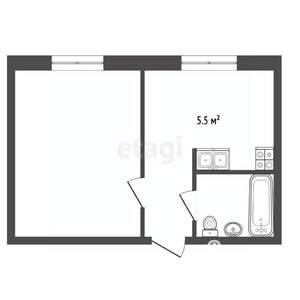 1-к квартира, вторичка, 24м2, 3/4 этаж