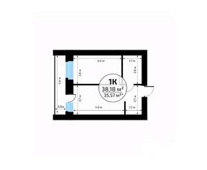 1-к квартира, вторичка, 38м2, 13/18 этаж