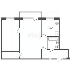 2-к квартира, вторичка, 46м2, 2/5 этаж