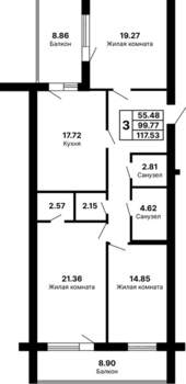 3-к квартира, вторичка, 118м2, 2/5 этаж