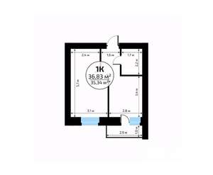 1-к квартира, вторичка, 37м2, 9/18 этаж