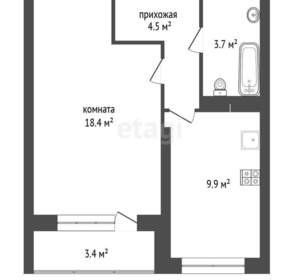 1-к квартира, вторичка, 39м2, 3/27 этаж