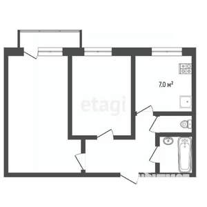 2-к квартира, вторичка, 45м2, 3/9 этаж