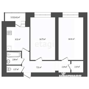 2-к квартира, вторичка, 61м2, 11/16 этаж