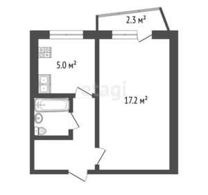 1-к квартира, вторичка, 30м2, 2/9 этаж