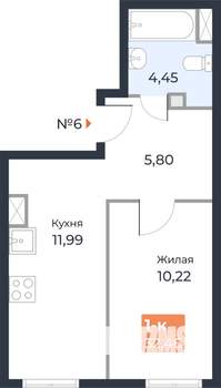 1-к квартира, вторичка, 32м2, 2/23 этаж
