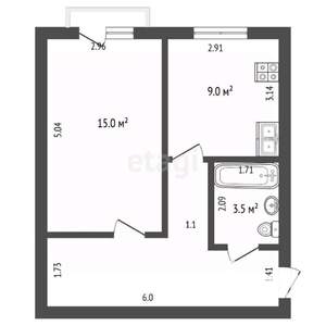 1-к квартира, вторичка, 40м2, 3/4 этаж