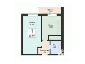 1-к квартира, вторичка, 36м2, 2/24 этаж