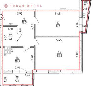 2-к квартира, строящийся дом, 67м2, 12/16 этаж