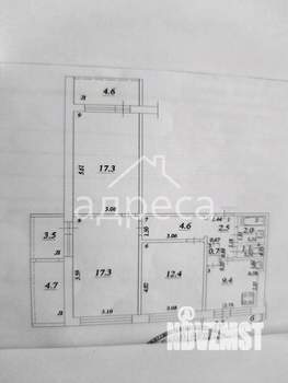 3-к квартира, вторичка, 83м2, 8/12 этаж
