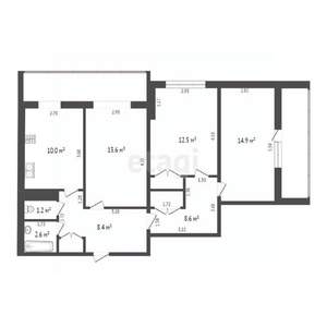 3-к квартира, вторичка, 78м2, 8/14 этаж