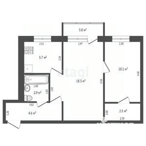 2-к квартира, вторичка, 45м2, 4/5 этаж