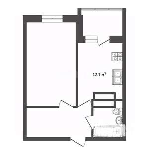 1-к квартира, вторичка, 40м2, 13/24 этаж